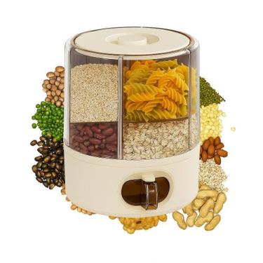 Imagem de Organizador Dispenser Giratório Para Cereais Grãos Alimentos Com 6 Div