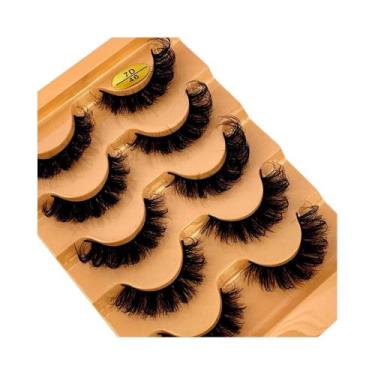 Imagem de Cílios Postiços 3D Cat Eye D Curl Fluffy Macios Naturais 5 Pares Exten