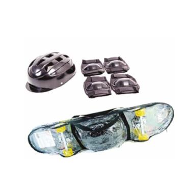 Imagem de Skate Infantil Viking + Kit Proteção Completo (Joelheira, Cotoveleira, Punho) – 79x20 cm, Truck Alumínio, Rodas Macias – Estampa Colorida