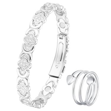 Imagem de Jeracol Pulseira magnética de cobre e anel para mulheres