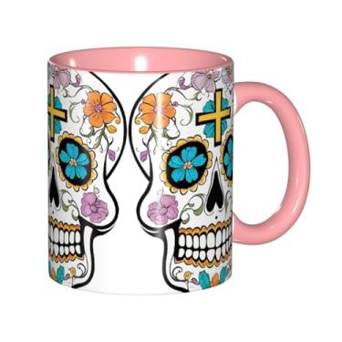 Imagem de Zeraoke Caneca de café criativa com estampa de caveira, personalizada, presente para família, tamanho de 325 ml, unissex