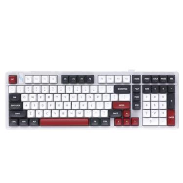 Imagem de Teclado Mecânico K102 Personalizável com 101 Teclas Montado em Gasket Hot-swappable RGB para Games Tri-mode Conectividad