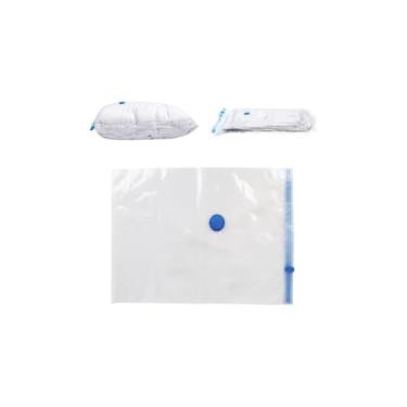 Imagem de Saco Organizador a Vácuo, 40x60cm, PVC Transparente, Redução de Volume 80%, com Zíper Hermético, 1 Unidade