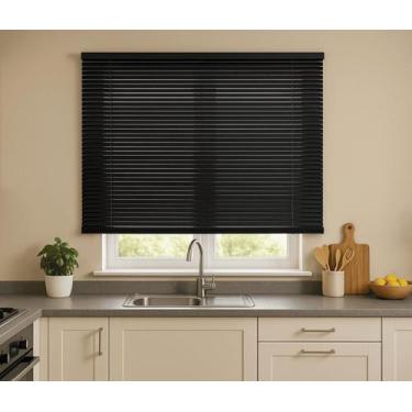 Imagem de Persiana Horizontal PVC 25mm BLOCK 100larg x 160alt - Top Flex,  Preta