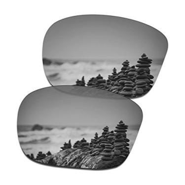 Imagem de SmartVLT Lentes de substituição masculinas de titânio prata para óculos de sol Oakley Sliver OO9262/prata dobrável/prata com ajuste asiático