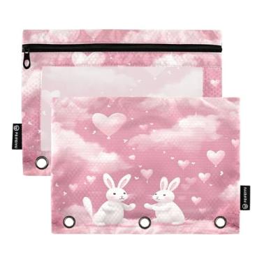 Imagem de Wassud Coelhos e Balões 2 Pastas de Fichário Pastas de Bolso com 3 Furos, Pasta Organizadora de Fichários para Casa, Escritório