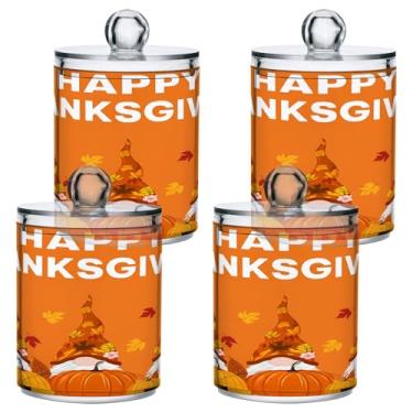 Imagem de STAYTOP 2 frascos de boticário com dispensador Qtip para banheiro com etiquetas – Recipiente de armazenamento Qtip de plástico transparente para bola de algodão, cotonete, grão de café e gnomo de Ação