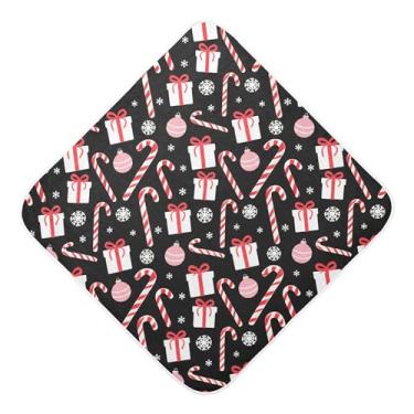 Imagem de Burbuja Christmas Elements Toalha de banho para bebê - Toalha com capuz de musselina macia e absorvente para recém-nascidos, 89 x 89 cm