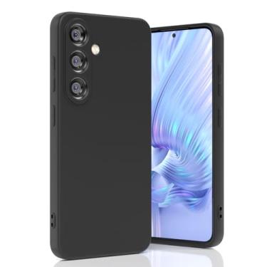 Imagem de Boaixiaen Compatível com Samsung Galaxy S25, capa de telefone à prova de choque de silicone líquido fino macio TPU com proteção total à prova de choque para Galaxy S25 5G 6,2 polegadas (preto)