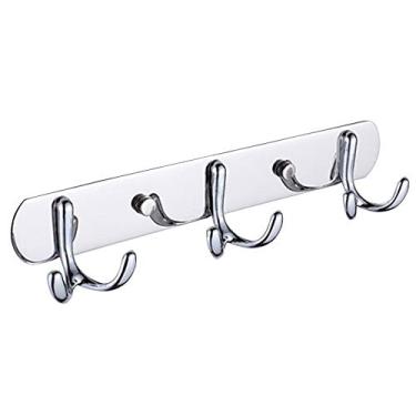 Imagem de Rack de Ganchos Aço Inoxidável para Uso Pesado Montado na Parede Cabideiro Casaco Toalha Roupa Banheiro Cozinha Quarto