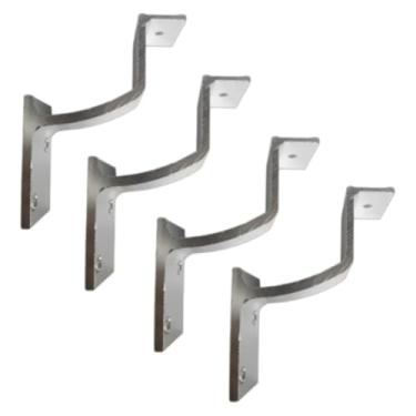 Imagem de Kit 4 Suporte Parede Corrimão para escada Super reforçada, Com acabamento Premium - Barra Alumínio Polido - Alumínio Branco - Aluminio Preto (Alumínio polido)