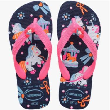 Imagem de Chinelo Infantil Meninas Fantasy Unicórnio Havaianas - Azul, 31