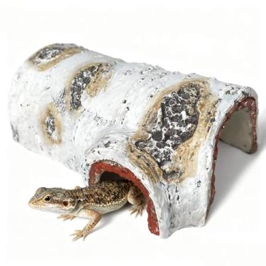 Imagem de GOLOMOZ Decorações de aquário de tronco de árvore de aquário - decoração de terrário de troncos falsos, caverna e abrigo para esconder répteis, esconderijo de aquário para peixes pequenos betta