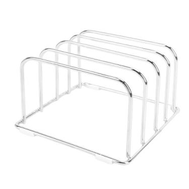 Imagem de Jectse Suporte Organizador de Tábua de Corte, Suporte de Tábua de Corte de Aço Inoxidável Com 5 Barras Transversais para Armazenamento de 4 Slots, Rack de Bancada de Cozinha Ultrafino