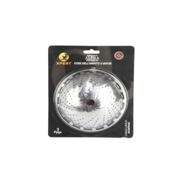 Imagem de Cesta de Cozimento a Vapor Premium, Aço Inoxidável, Dobrável, 22cm Diâmetro x 8cm Altura, 132g, Inox