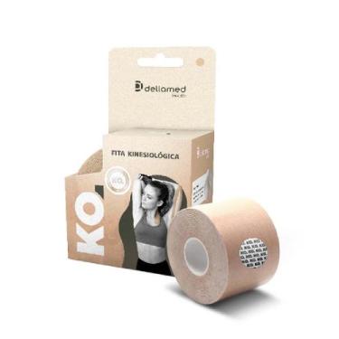 Imagem de Bandagem Elástica Adesiva Kinesiológica Bege 5cm X 5m Rolo C/1 Unidade