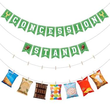 Imagem de Epakh Banner de concessão de futebol americano verde decoração de festa de futebol com corda de juta de 3 metros e 30 clipes tema esportivo suprimentos de festa de aniversário para eventos esportivos