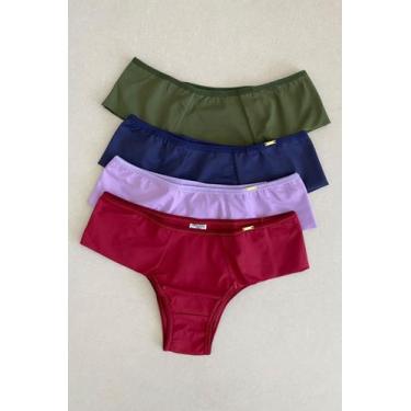 Imagem de Calcinha micro fibra lisa lateral dupla - - Droppfy, Vermelho, G