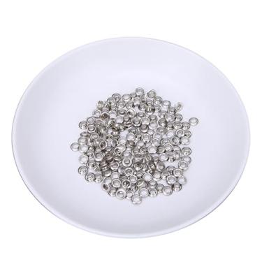 Imagem de Naroote Kit de Ilhós de Dupla Face de Latão de 4 Mm para Artesanato Em Couro DIY Scrapbook, 100 Conjuntos de Acessórios de Bolsa de Roupas Com Ilhós de Latão para Sapatos, Bolsas, Cintos, Etiquetas, Chapéus, Dourado, Prata, Bronze, Preto, 100 Arruela (Prata)