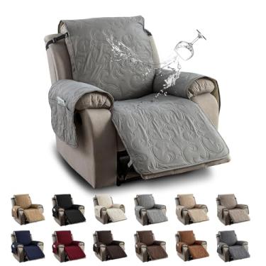 Imagem de YUEANG Capa de cadeira reclinável 100% impermeável, capas de cadeira reclinável para cadeira reclinável, de tecido antiderrapante, capa de sofá para sala de estar, para animais de estimação e crianças