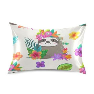 Imagem de Travesseiros Queen King Size Fofa Flor Preguiça Colorida Cetim Design Engraçado Capa de Almofada Cama Refrescante Tamanho King 101,6 cm x 50,8 cm