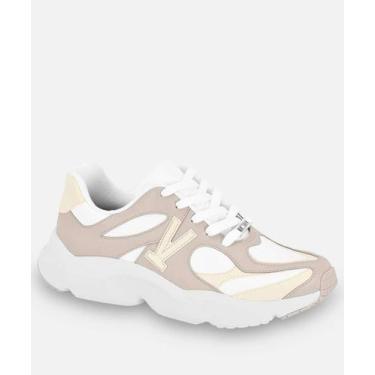Imagem de Tênis Casual Feminino Recortes Vizzano Branco-11326, Branco e cinza, 3
