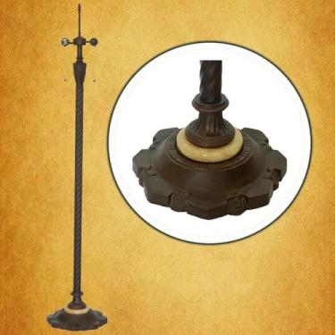 Imagem de Soquete de reposição para luminária de chão, altura da haste de 65 polegadas (165 cm), base para luminária de chão em mármore âmbar com acabamento em rosa, base antiga para luminária de chão