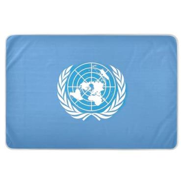 Imagem de Almofada protetora de colchão impermeável com bandeira das Nações Unidas, almofadas laváveis para adultos, almofadas de cama laváveis para idosos