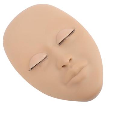 Imagem de Dioche Cabeça de Manequim para Cílios, Cabeça de Silicone Removível para Extensão de Cílios Multifuncional, Treinamento para Prática de Maquiagem, Ensino e Massagem (Cor pele)