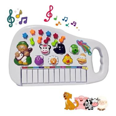 Imagem de Piano Infantil Teclado Musical Para Criança Som Animais Bebê