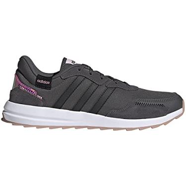 Imagem de adidas Tênis de corrida feminino Retrorun, Cinza/preto, 9