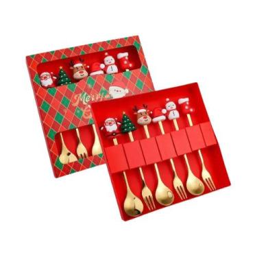 Imagem de Conjunto De Talheres De Aço Inoxidável Com Tema De Natal, Faca, Garfo 