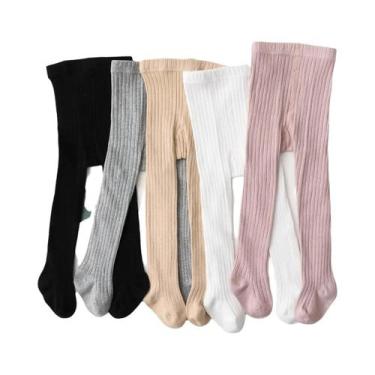 Imagem de Collants sólidos para crianças, meninas, 5 pares - NONE, 7-9 anos, 100