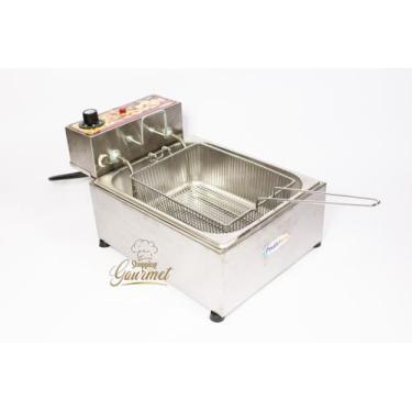 Imagem de Fritadeira Elétrica Profissional Industrial 1 Cuba 5 Litros Porções Sa
