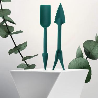 Imagem de 2 ferramentas manuais de jardim, kits de pá de transplante para cultivo de plantas (verde)