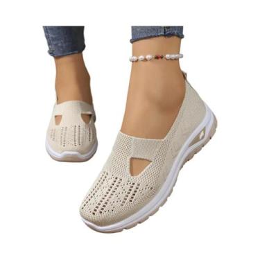 Imagem de Tênis Casuais Femininos De Verão Com Cabedal Em Malha Respirável E Ant