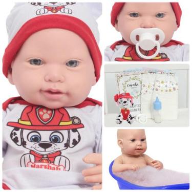 Imagem de Boneco Reborn Lucca 43cm Recém Nascido Com Kit Itens Pelúcia - Cegonha