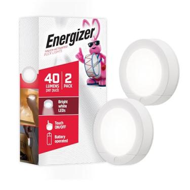 Imagem de Energizer Luzes de disco de LED sem fio, luzes de toque/torneira operadas por bateria, embaixo do armário, ideal para armários de cozinha, armários, garagem, pacote com 2, 81544