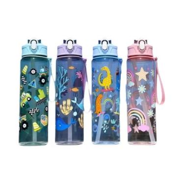 Imagem de Garrafa De Água Infantil De 750ml Com Tema De Dinossauro, Copo Antivaz