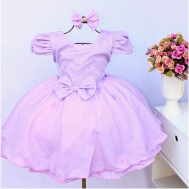 Imagem de Vestido Infantil Festa Luxo Várias Cores E Tiara - Pingo De Gente Kids