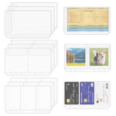 Imagem de Anel de 6 bolsos para caderno Antner A6, organizador de envelope, bolsa de notas, cartão de visita, 12 peças