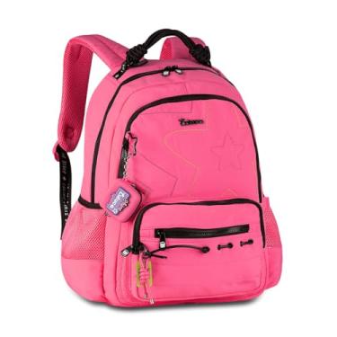 Imagem de Mochila Costas Luluca Bolsa Escolar Feminina Juvenil LU27033 (Rosa)