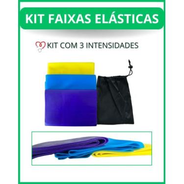 Imagem de Kit de Faixa Elástica theraband - AAZ Saúde com 3 Intensidades