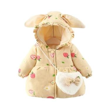 Imagem de Jaqueta De Inverno Para Meninas, Casaco Com Capuz De Orelhas De Coelho