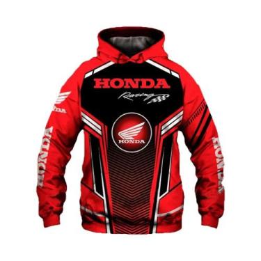 Imagem de Moletom Masculino Honda Oversized Com Estampa 3D De Corrida De Moto, M