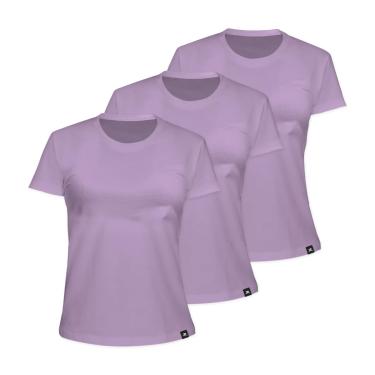 Imagem de Kit com 3 Camiseta Algodão Sportswear Muvin - Feminino - Mais Conforto - Academia – Camiseta Manga Curta - Treino Funcional - Corrida – Ginástica (BR, Alfa, M, Regular, Lilás Lavanda)