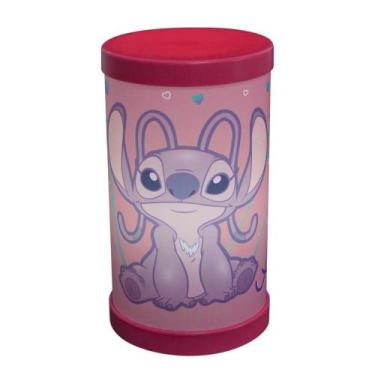 Imagem de Luminária Abajur Angel Stitch Disney Luz Difusa 110/220V Oficial Rosa