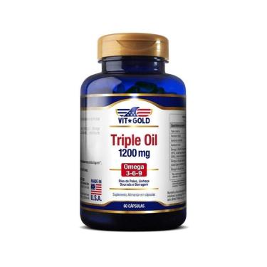 Imagem de Triple Oil 1200mg Ômega 3 e 6 (Óleo de Peixe, Linhaça e Boragem) Vitgold 60 caps-Unissex