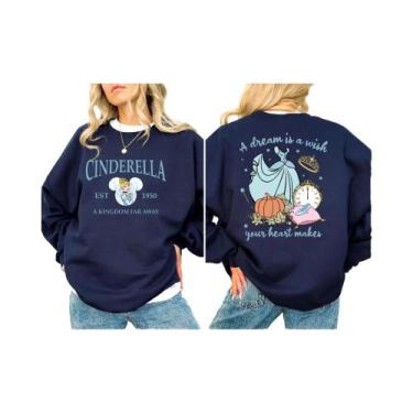 Imagem de Disney princesa moletom cinderela moletom est 1950 um reino longe mole