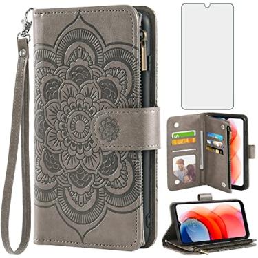 Imagem de Asuwish Capa carteira compatível com Moto G Play 2021 e protetor de tela de vidro temperado flor couro flip porta-cartões com suporte para celular Motorola GPlay2021 6.5 XT2093DL XT2093-7 feminino